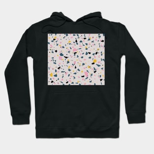 Terrazzo with grey, pink, yellow, and dark blue colours Hoodie